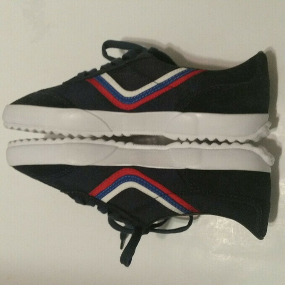 TORY BURCH SPORT Blue Canvas Suede sneakers 8M - Picture 4 of 8